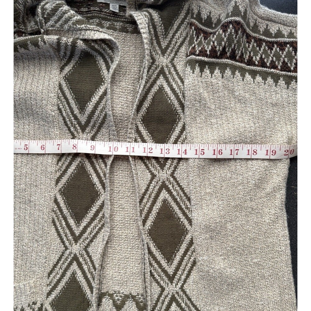 Lucky Brand Women’s M Aztec Southwest Boho Long Open Cardigan Sweater Cabincore - Picture 8 of 9